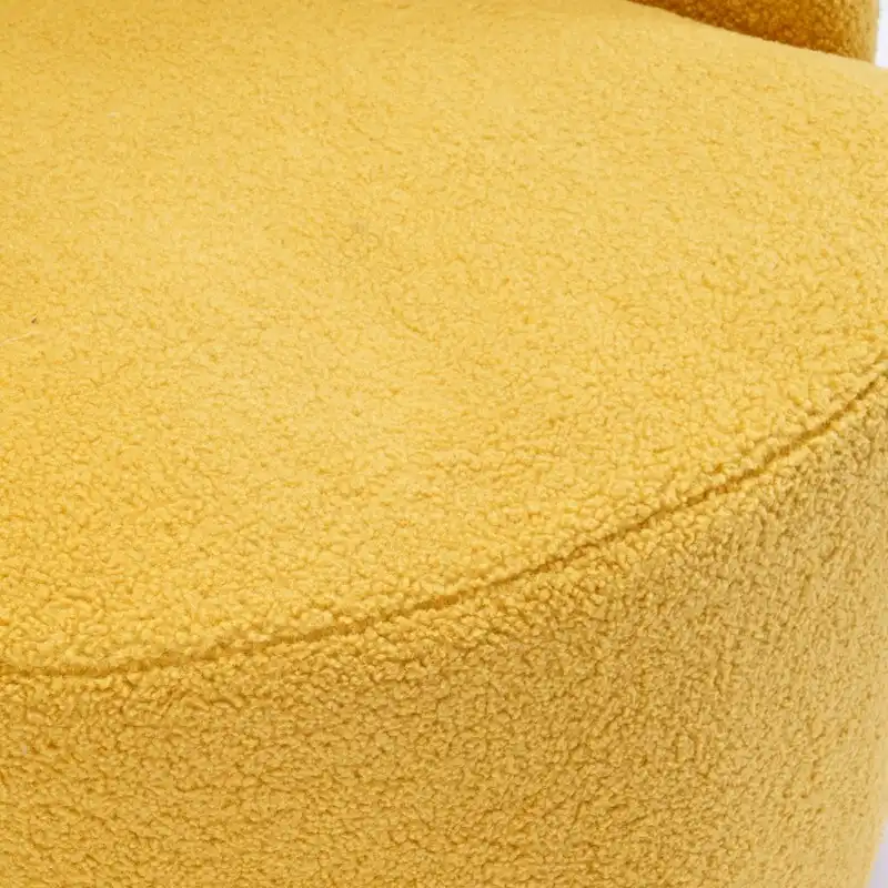 Teddy Fabric Swivel Accent Barrel Chair With Powder Coating Metal Ring