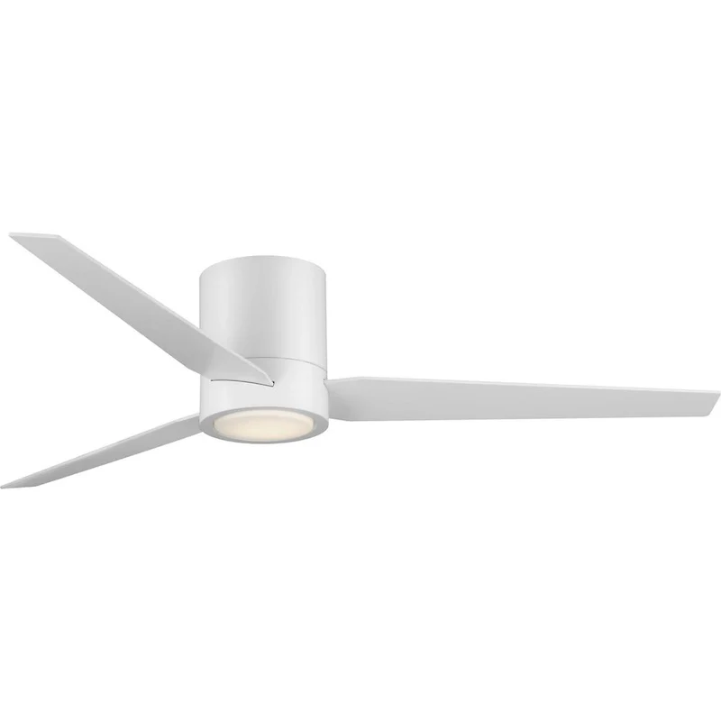 Braden 56 in. Integrated LED Indoor Satin White Mid-Century Modern Ceiling Fan with Light Kit and Remote Control - Medium