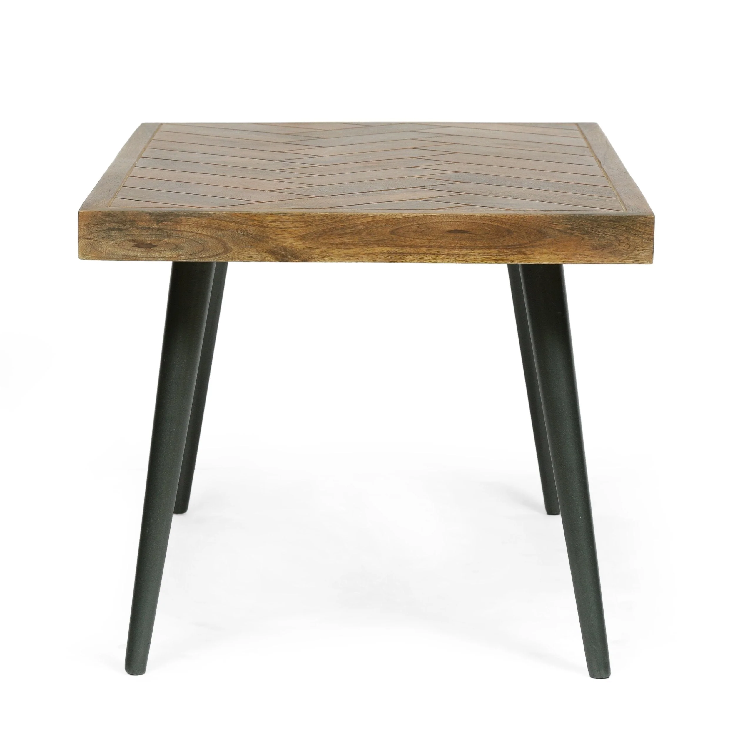 Boho Handcrafted Mango Wood Parquet Coffee Table, Natural Honey and Gray - NH752513