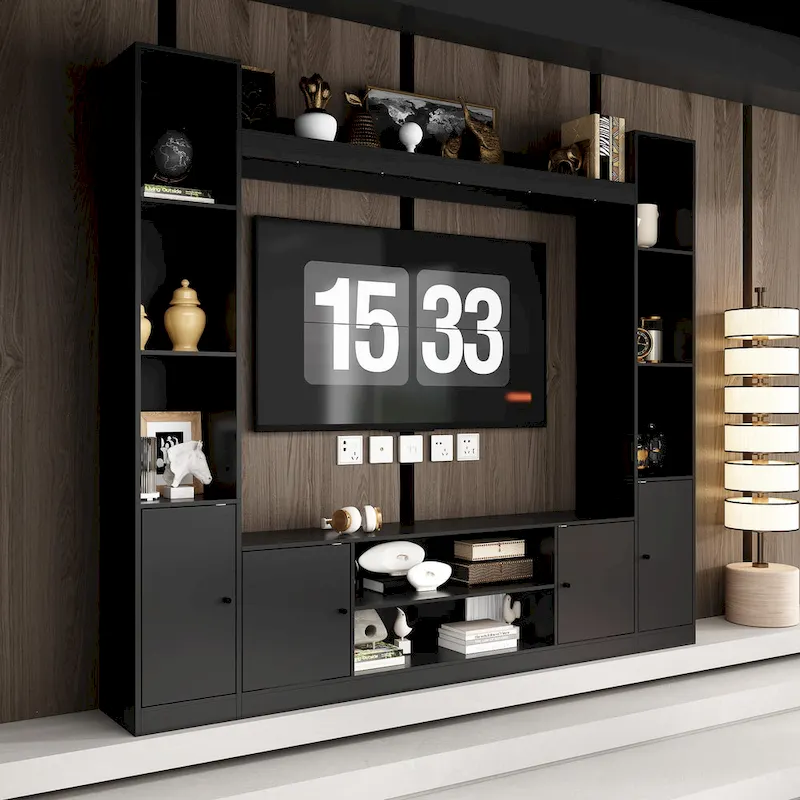 TV Stand/Electric Fireplace Ensemble Cozy Stylish Living Room Solution