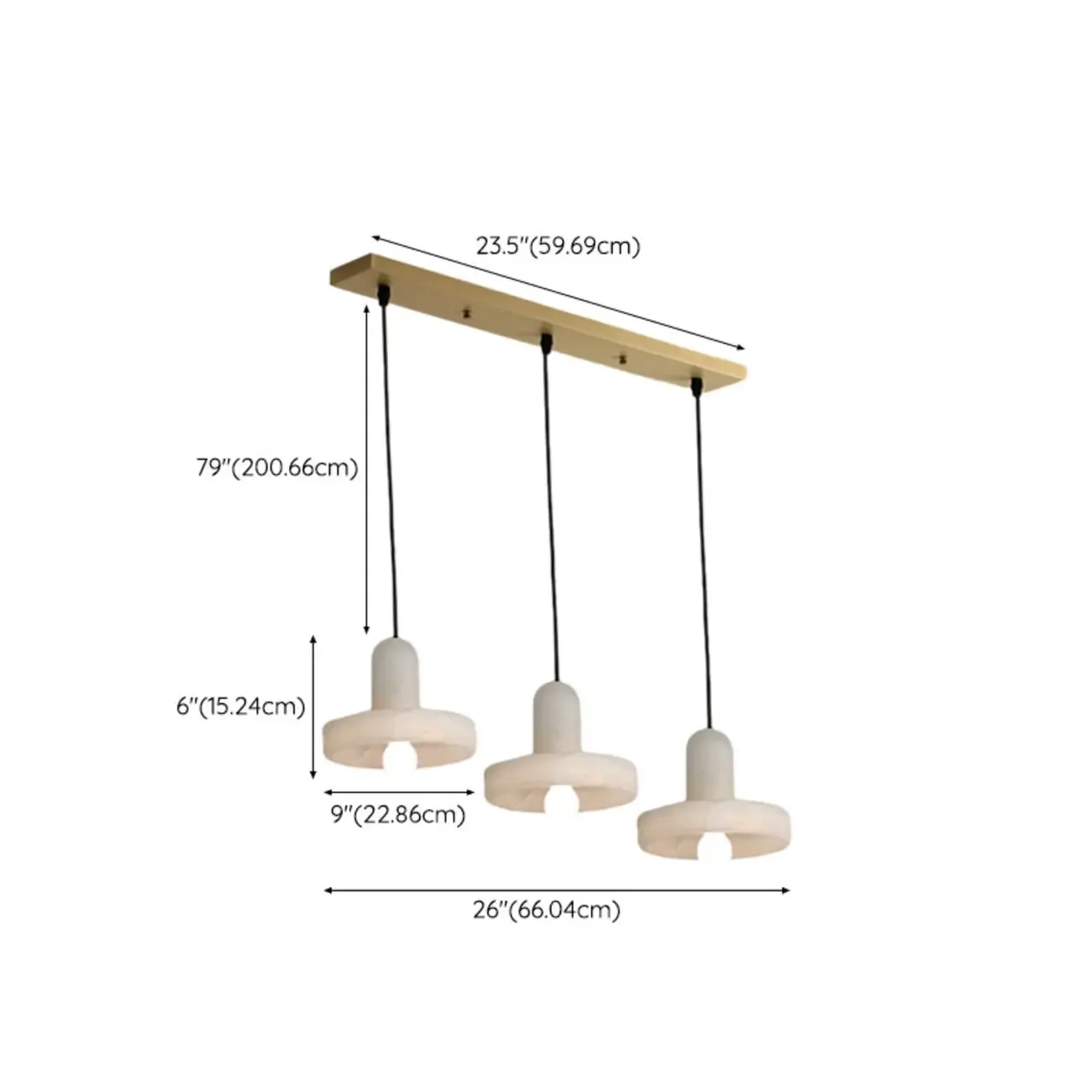 Modern Gold Metal Cylindrical Kitchen Island Pendant Light