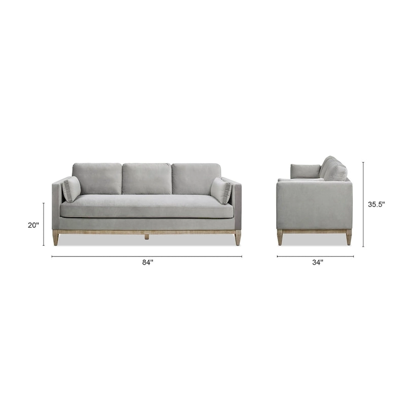 Knox 84 Modern Farmhouse Velvet Track Arm Sofa