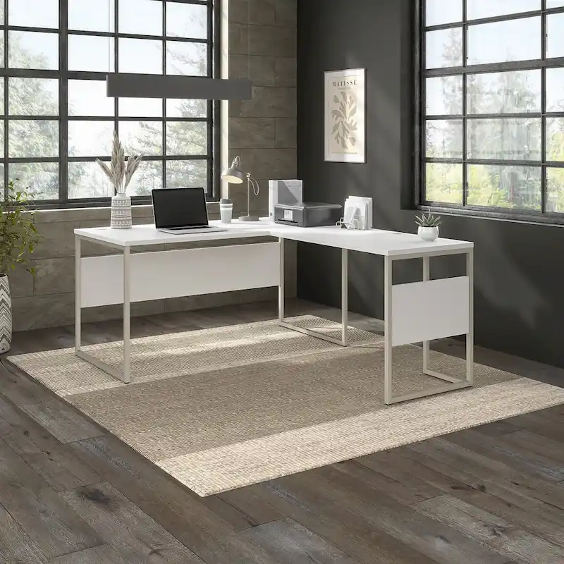 60W x 30D L-Shaped Table Desk with Metal Legs