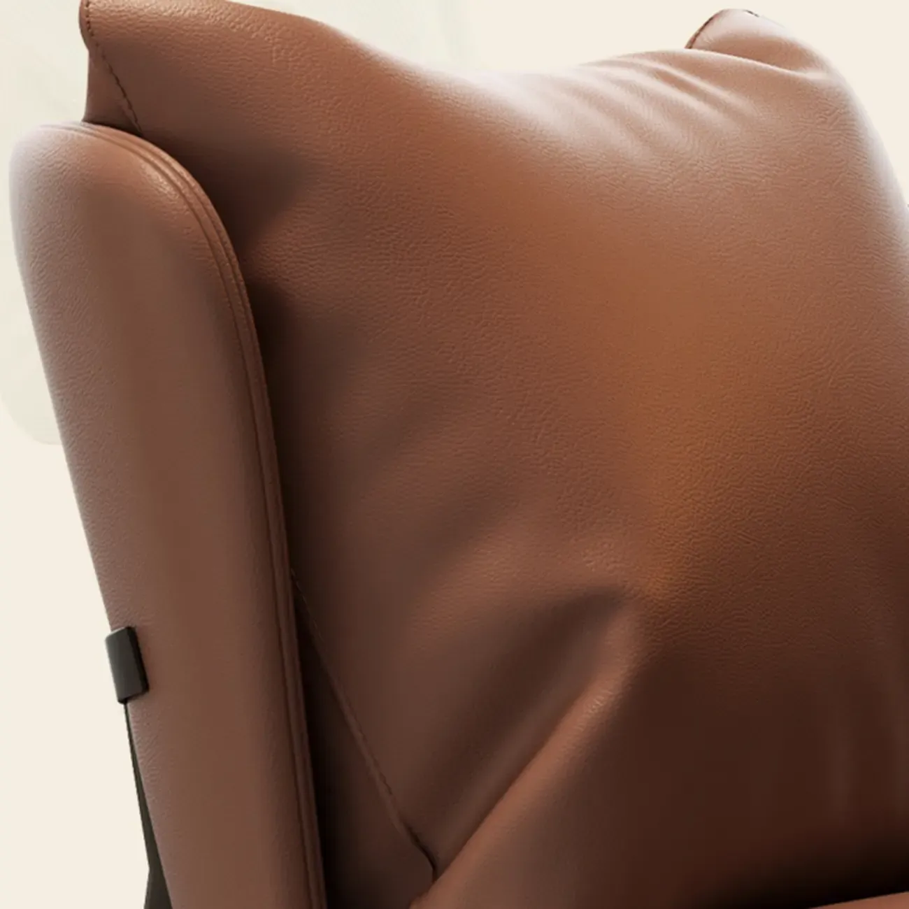 Modern Cat-Resistant Leather Accent Chair with Ottoman