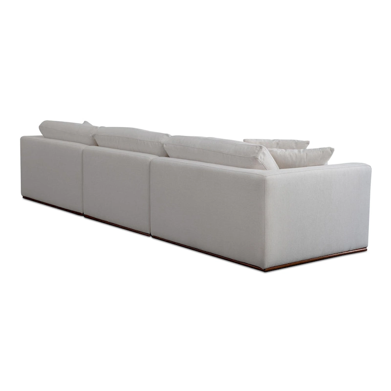 NADAAL STUDIOS Rio Modular Sofa With Rubber Wood Base - 136.2W x41D x23.6H