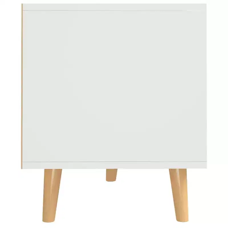 TV Cabinet White and Sonoma Oak Engineered wood Medium TV Cabinet
