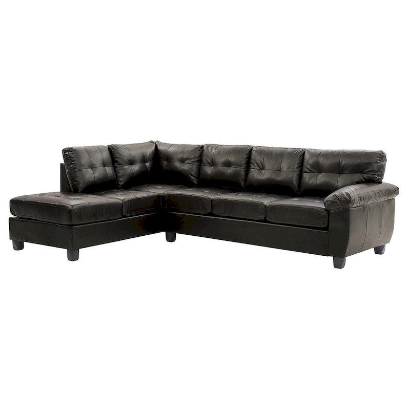 Gallant 111 in. W 2-piece Faux Leather L Shape Sectional Sofa - 78 L x 111 W x 32 H