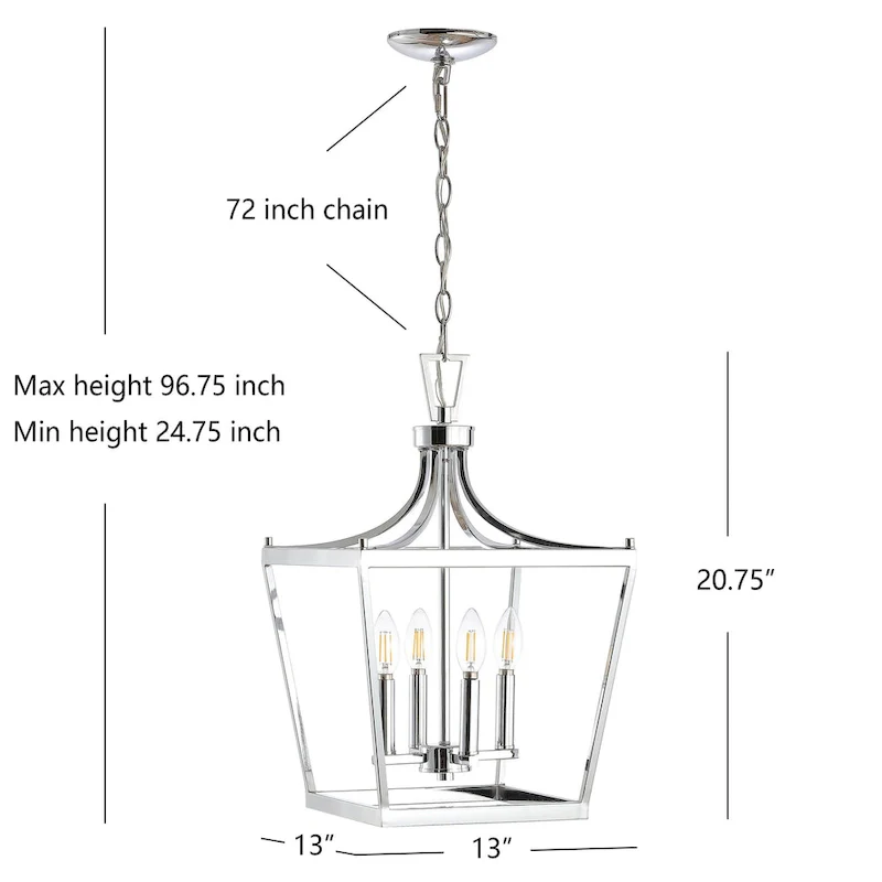 SAFAVIEH Lighting Olgica 4-light Pendant - 13 x13 x24.75-96.75  - 13Wx13Dx97H
