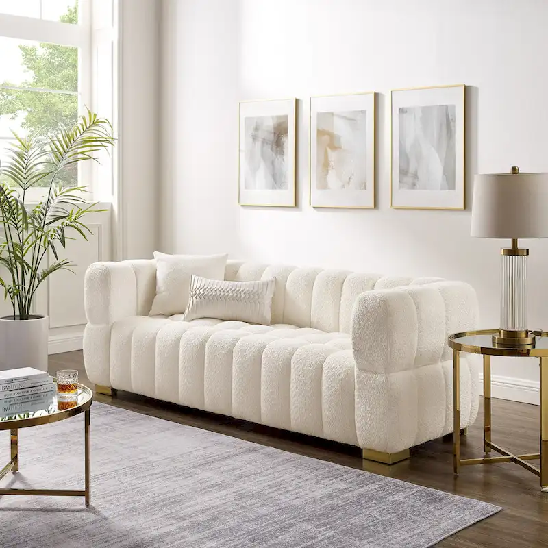 VANOMi 85inch Modern Couch, Leisure Comfortable Sofa - 85 x 33.86