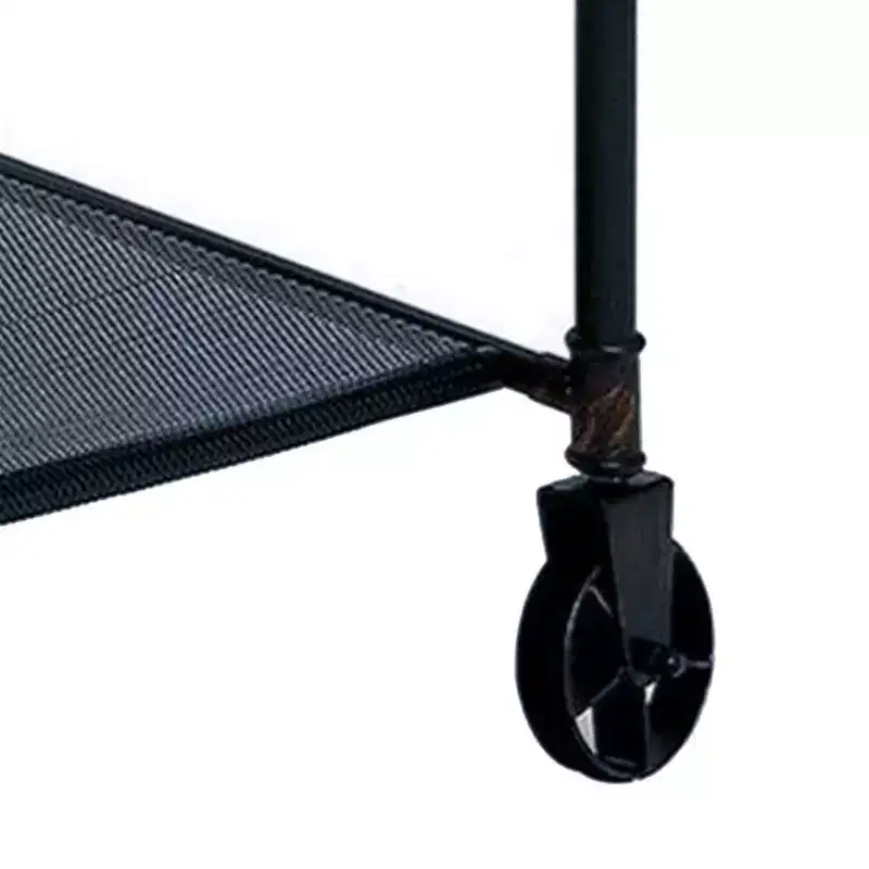 Royal Hampton 47 Inch Writing Desk, Industrial Caster Wheel, Black Metal, Wood