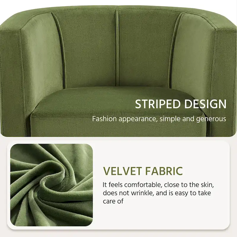 Yaheetech Modern Barrel-shaped Chair Upholstered Velvet Club Chair