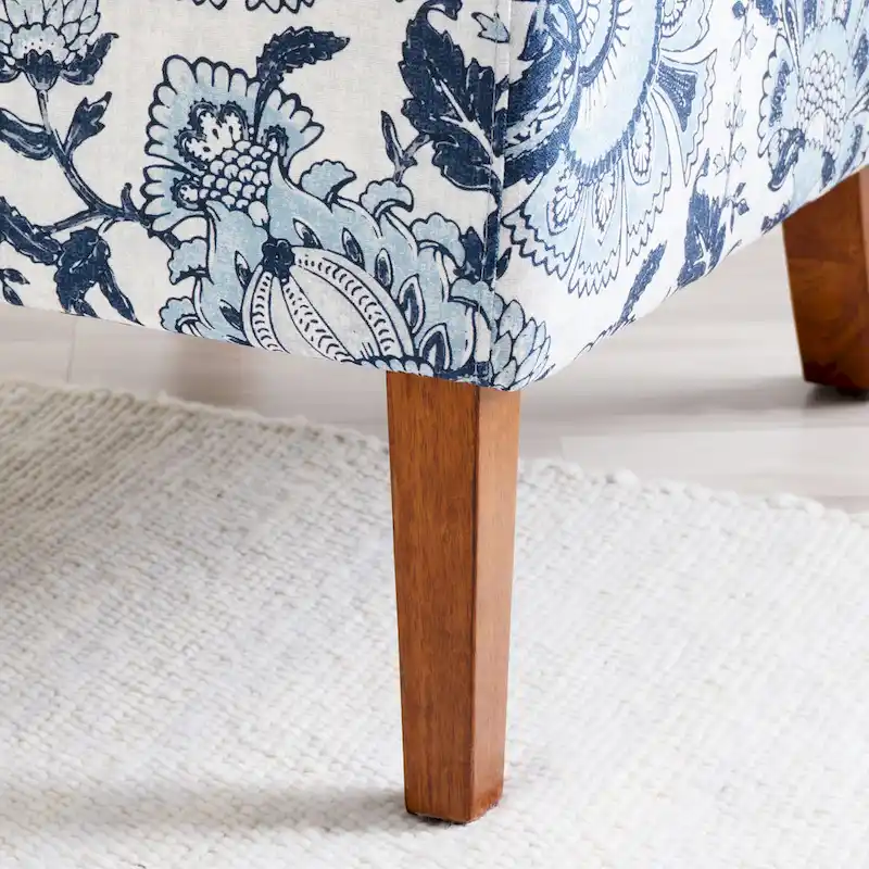 Bradford Blue Paisley Pattern Fabric Accent Chair