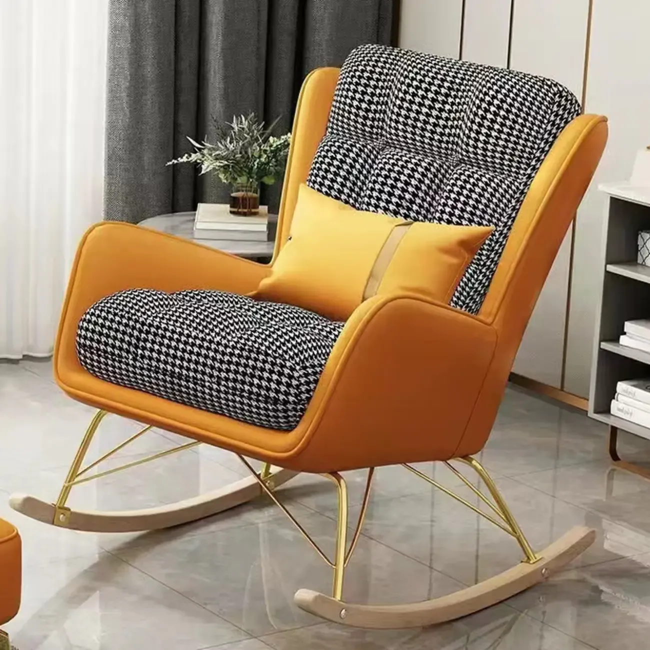Modern Upholstered Rocking Chair with Optional Ottoman