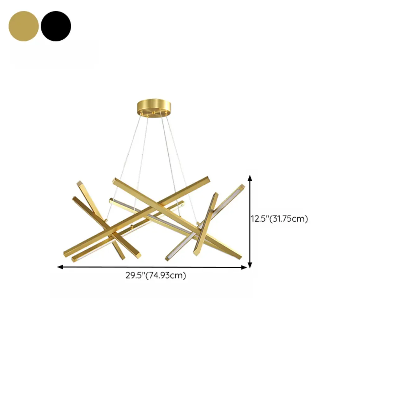 Modern Linear LED Chandelier with Geometric Metal Design