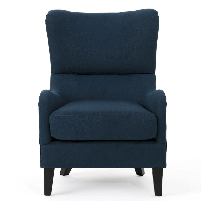 Navy Blue High Back Wingback Accent Chair - 27 Inch Width