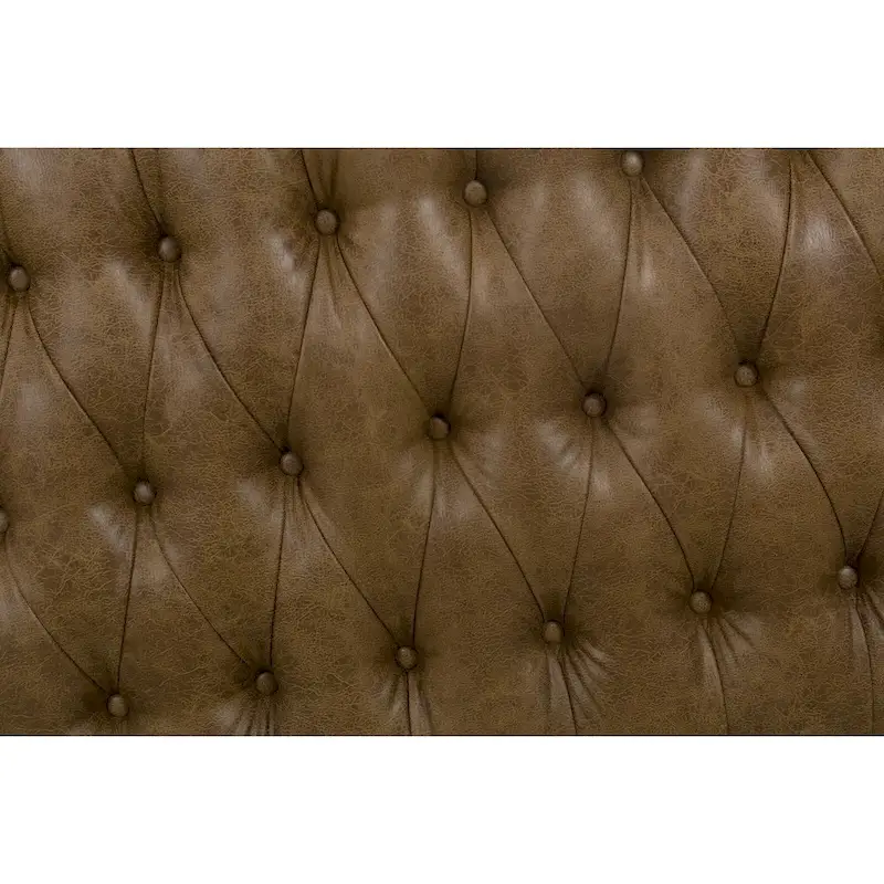 Light Brown Tufted Footstool