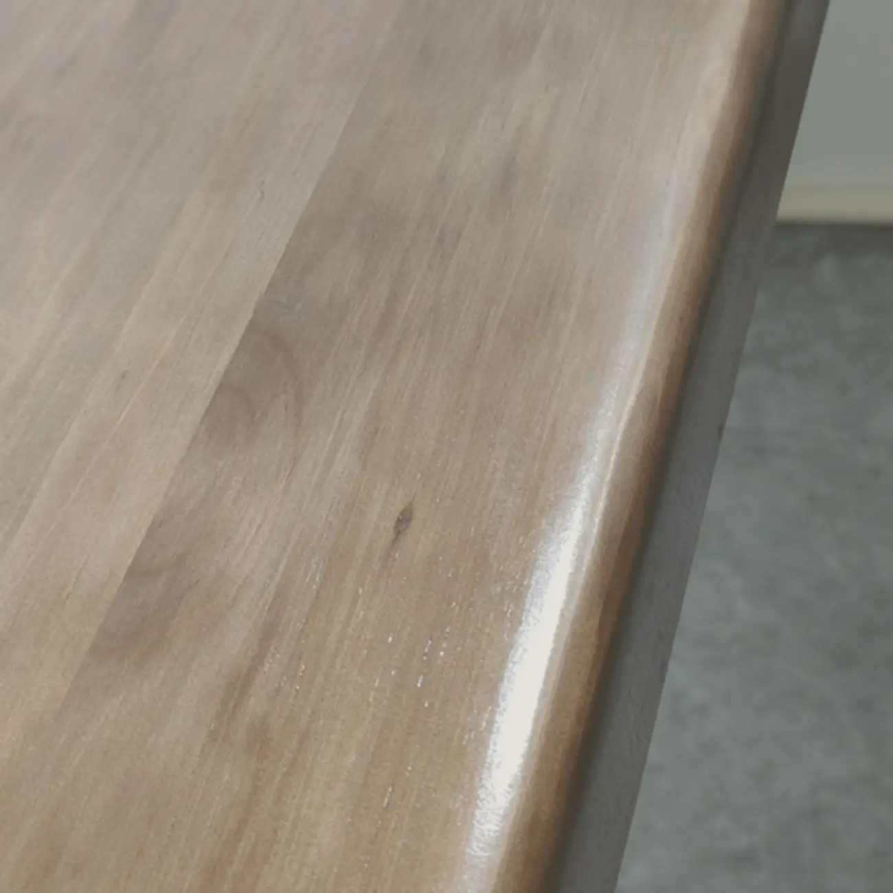 Modern Natural Wood Bar Table Metal Base with Side Cabinet