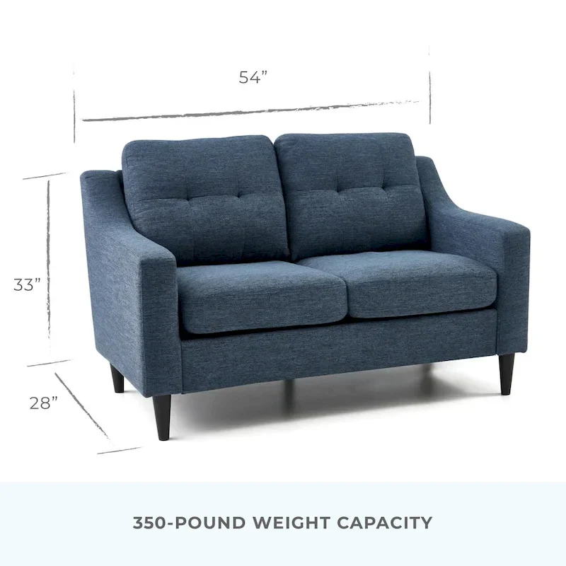 Brookside Ellen 54 Upholstered Scooped Arm Loveseat