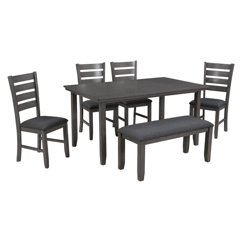 5-piece Farmhouse Dining Set Rectangular Table Chair