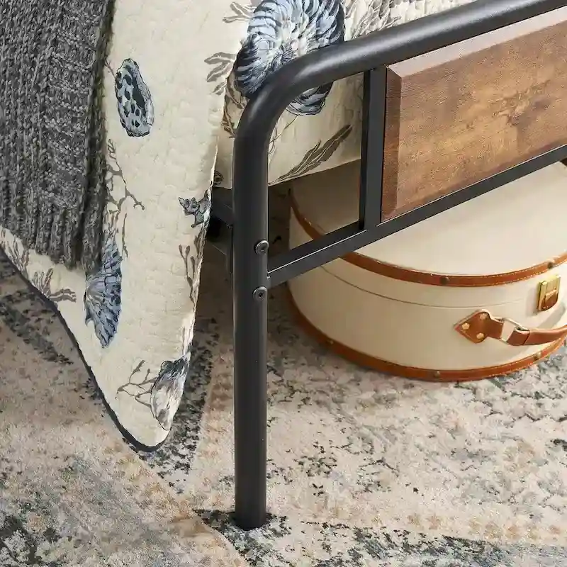 Taomika 3-pieces Industrial Modern Bed Frame and Nightstands Set