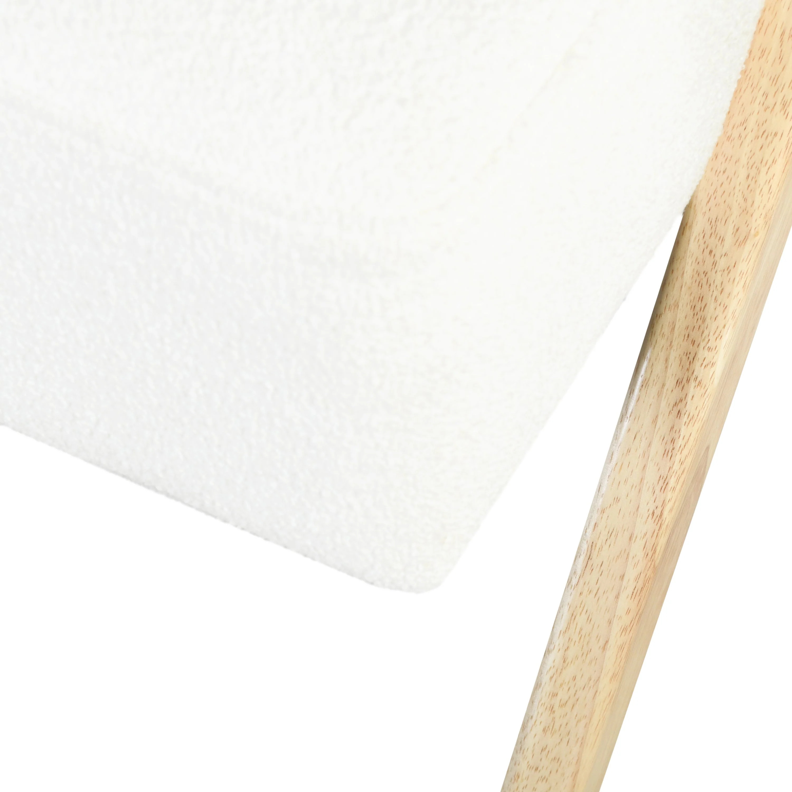 Modern Upholstery Accent Chair with Solid Wood Frame, White