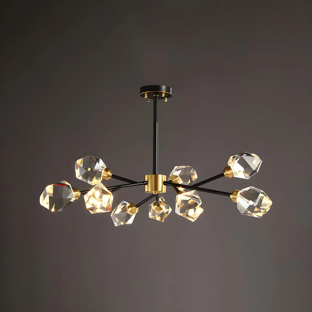 Modern Gold Sputnik Chandelier Crystal Shade