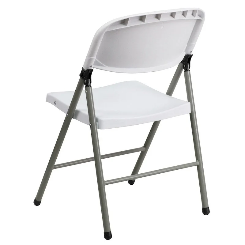 2 PK 330 lb. Capacity Plastic Folding Chair with Charcoal Frame