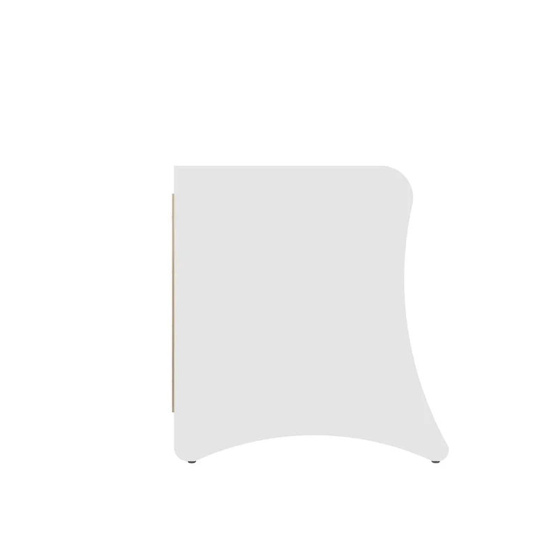 Mid-Century Modern 2-Drawer Nightstand, MDF, Curved Legs, 19.68