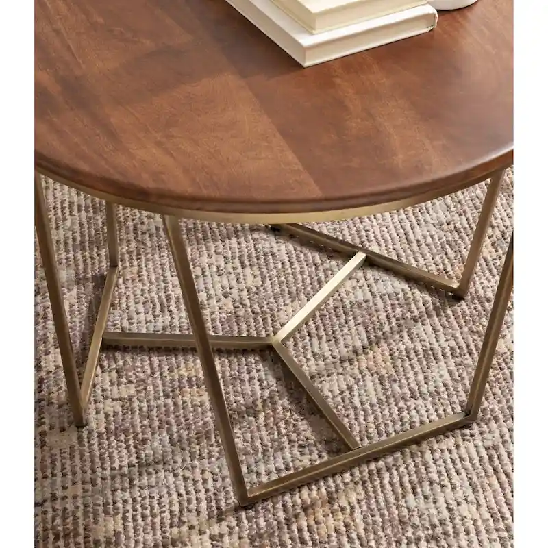 Kate and Laurel Solvay Wood and Metal Coffee Table