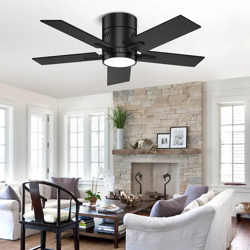42 inch Black Ceiling Fan with Bluetooth and Remote Control