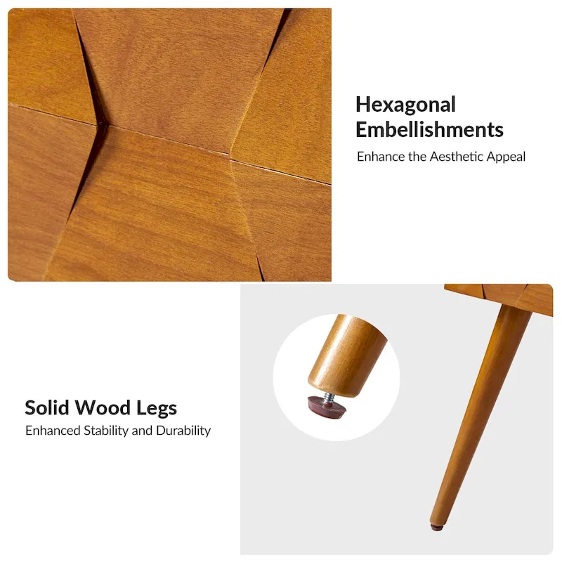 Julian Mid-century  End Table with Charging Station by