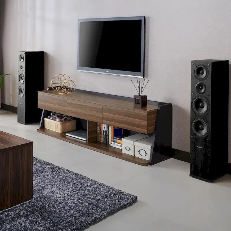 Alan Modern Walnut 73-inch 3-Drawer TV Console by Furniture of America