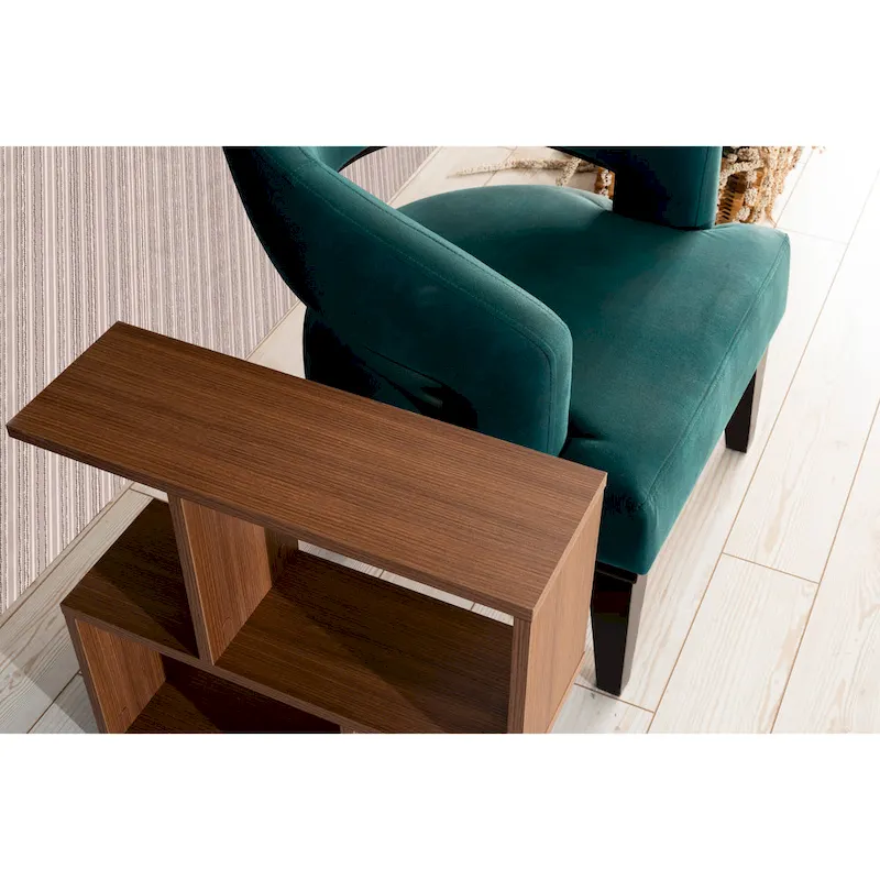 Lon Rectangle 4 Shelves End Table, 23 inch Skinny End Table