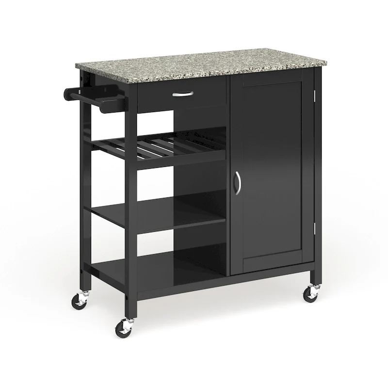 Ringsby Wooden 3-shelf Kitchen Cart