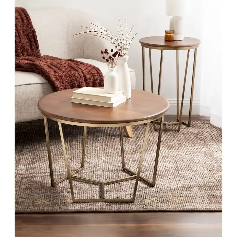 Kate and Laurel Solvay Wood and Metal Coffee Table