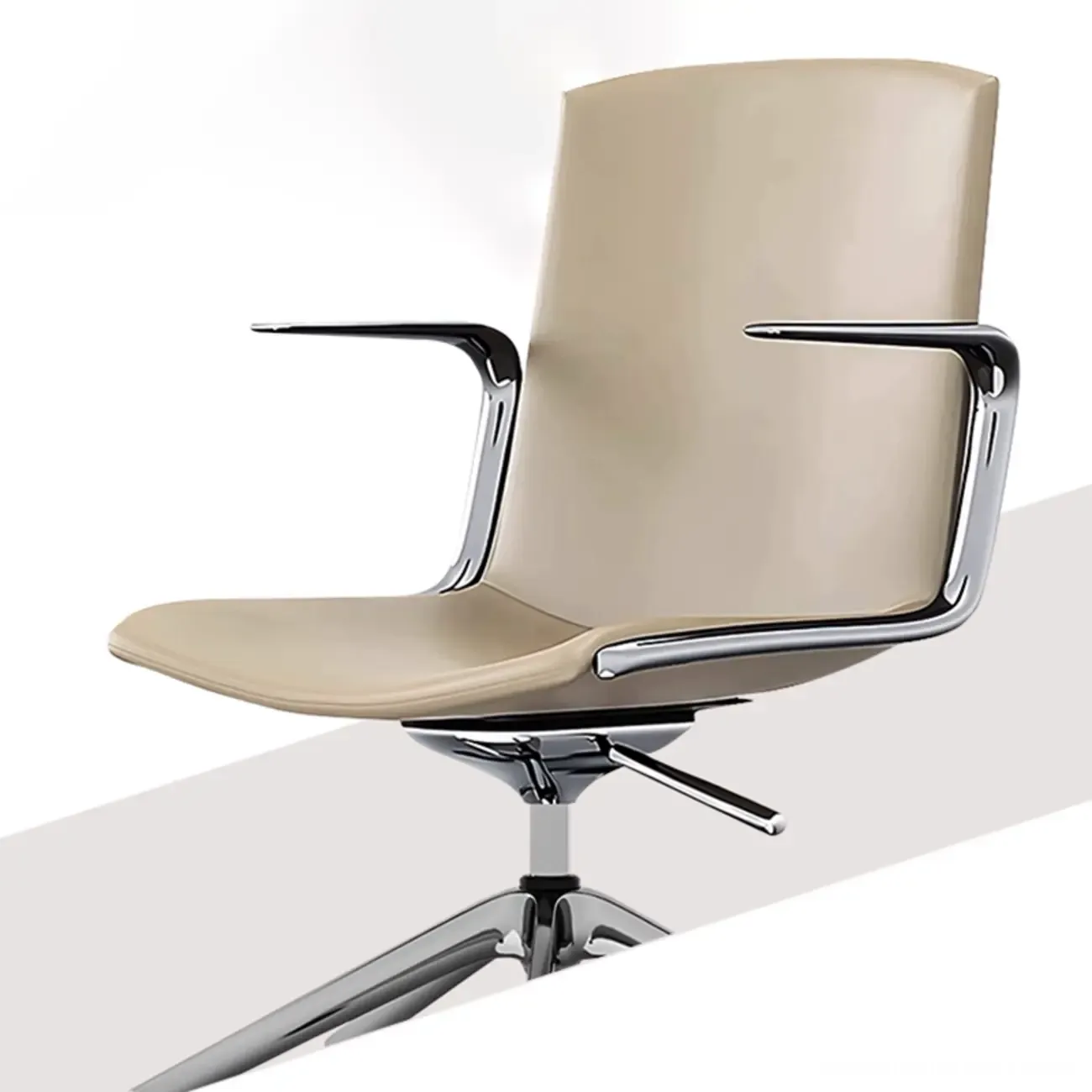 Modern Leather Adjustable Swivel Armrests Office Chair