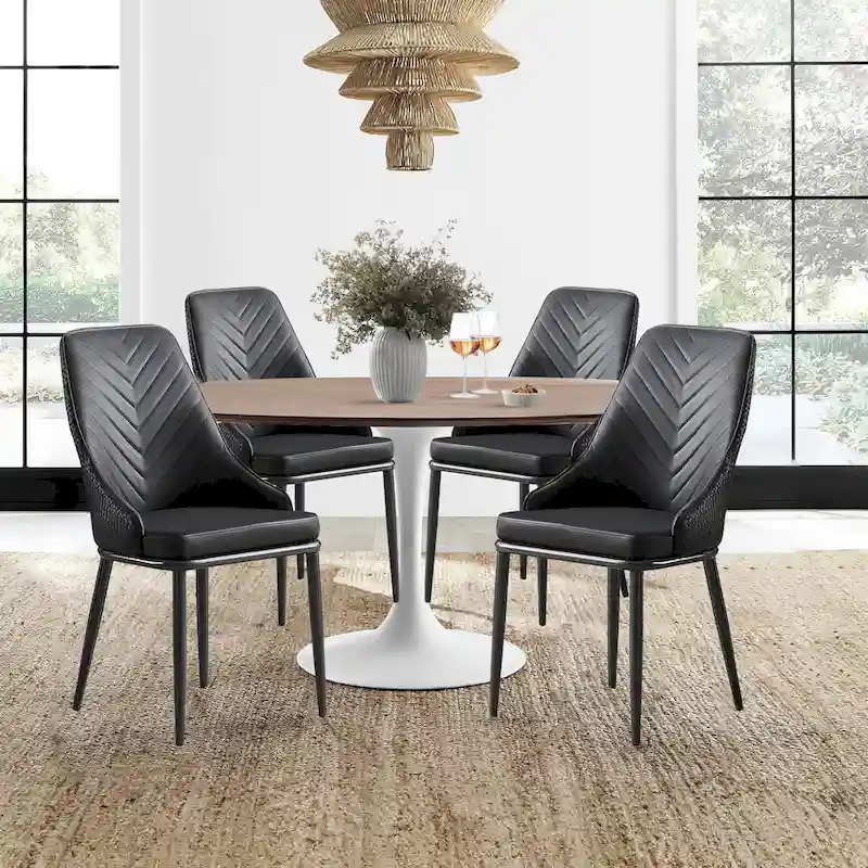 Faux Leather Upholstered Dining Chairs, Set of 4 - 18.1W x 21.3W x 36.6H