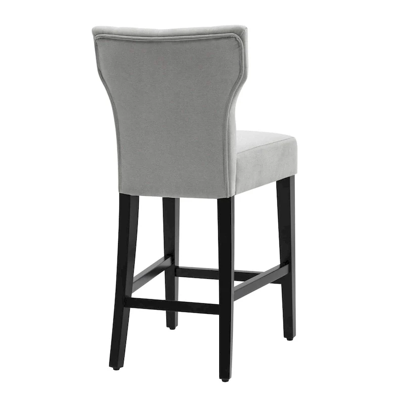 25 Inches Fabric Counter Height Bar Stools Button Tufted Upholstered Island Chairs Set of 2