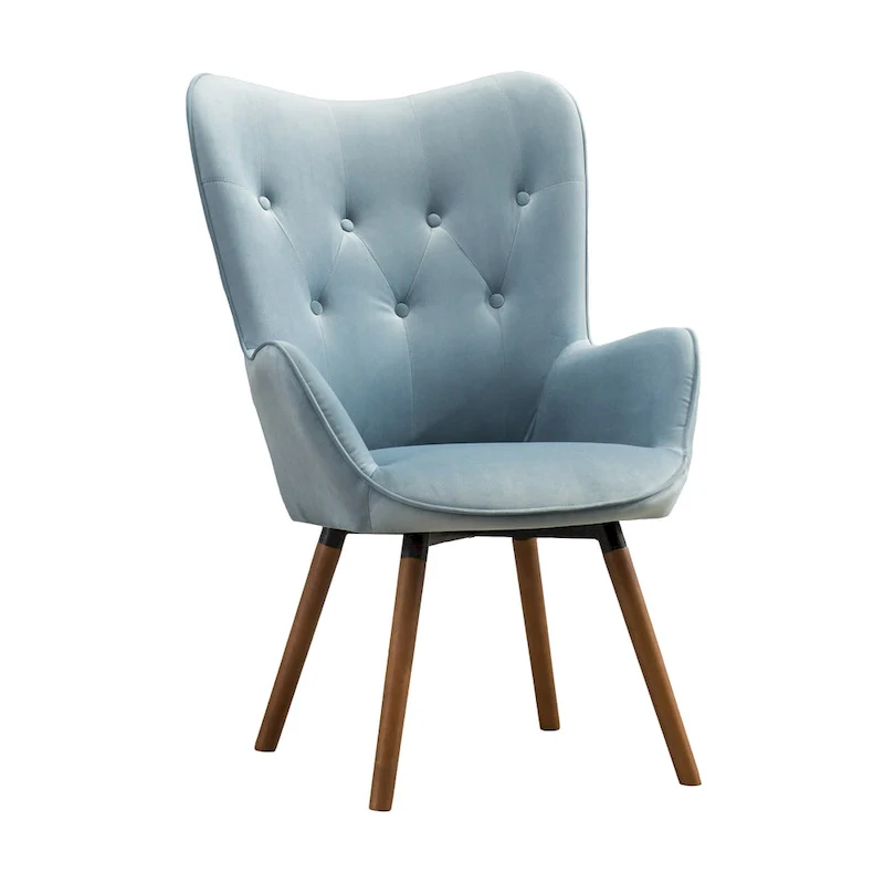 Blue 30 Polyester Button Tufted Accent Chair