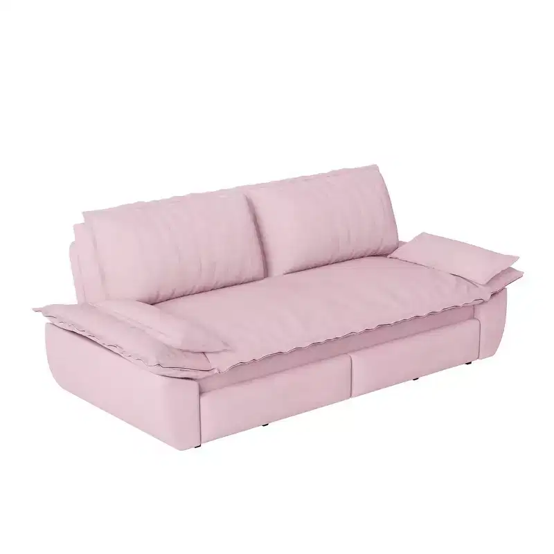 Whisen 3-in-1 Queen Velvet Sleeper Pull Out Sofa Bed, Convertible Loveseat Sofa Couch