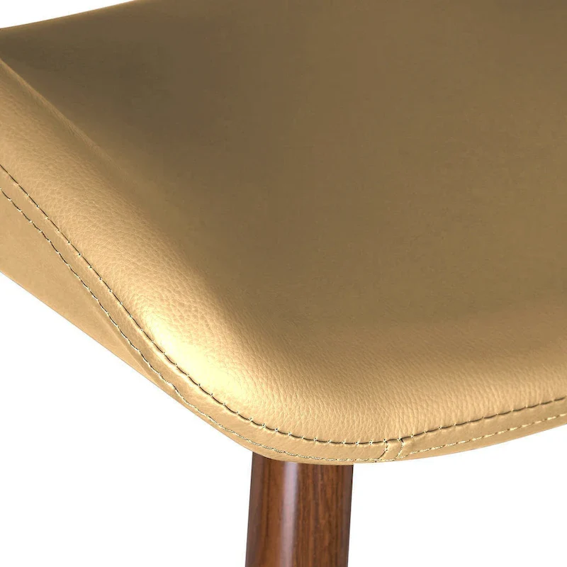 Langa Faux Leather Mid-Century Dining Chair with Metal Legs