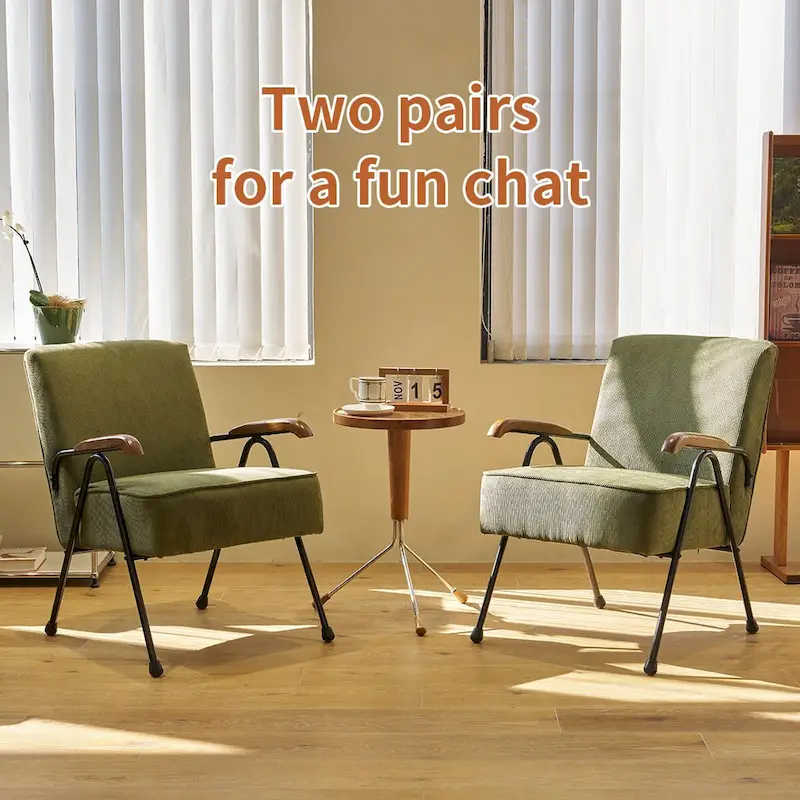 Green Modern 20 High Back Upholstered Accent Chair with Metal Legs