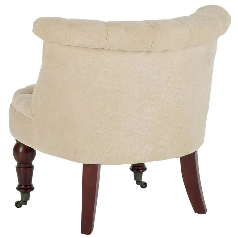 SAFAVIEH Shanell Natural Cream Tufted Chair - 26.4 x 24.2 x 27