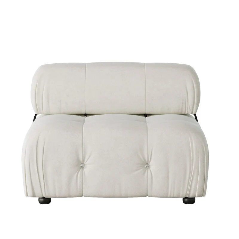 8-piece U-Shape Velvet Fabric Modular Sectional Sofa--138.6