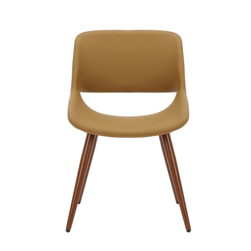 Langa Faux Leather Mid-Century Dining Chair with Metal Legs