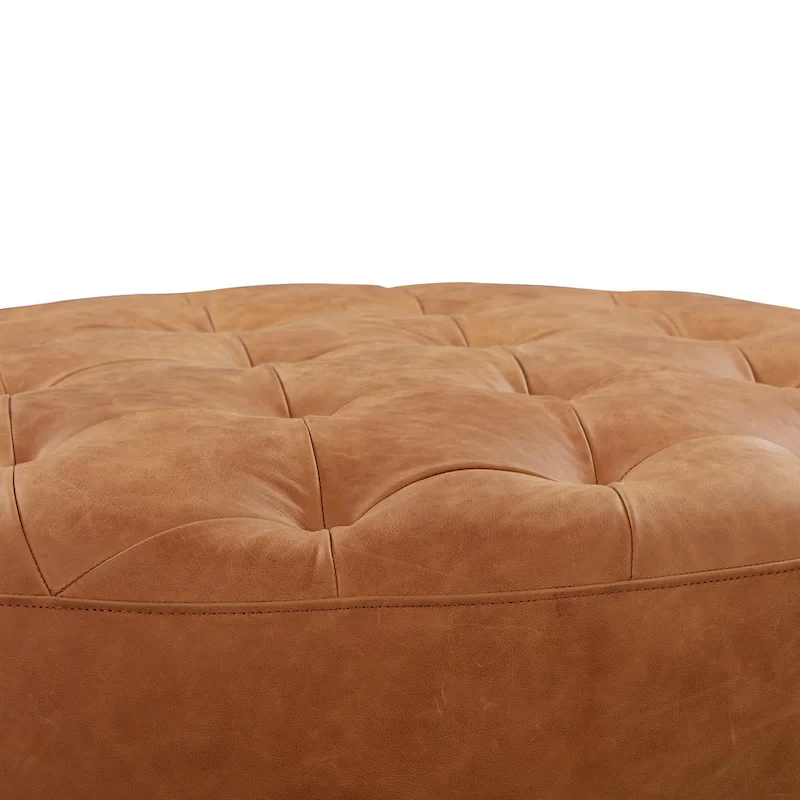 Poly & Bark Ascot Ottoman - Full Grain Genuine Italian Leather