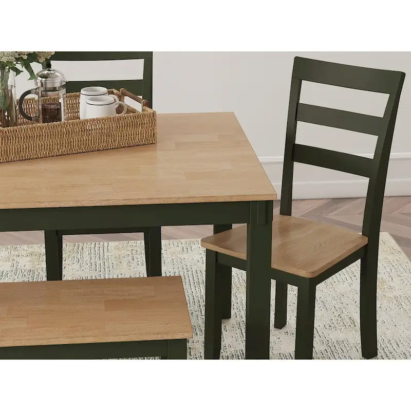 Signature Design by Ashley Gesthaven Dining Table with 4 Chairs and Bench (Set of 6)