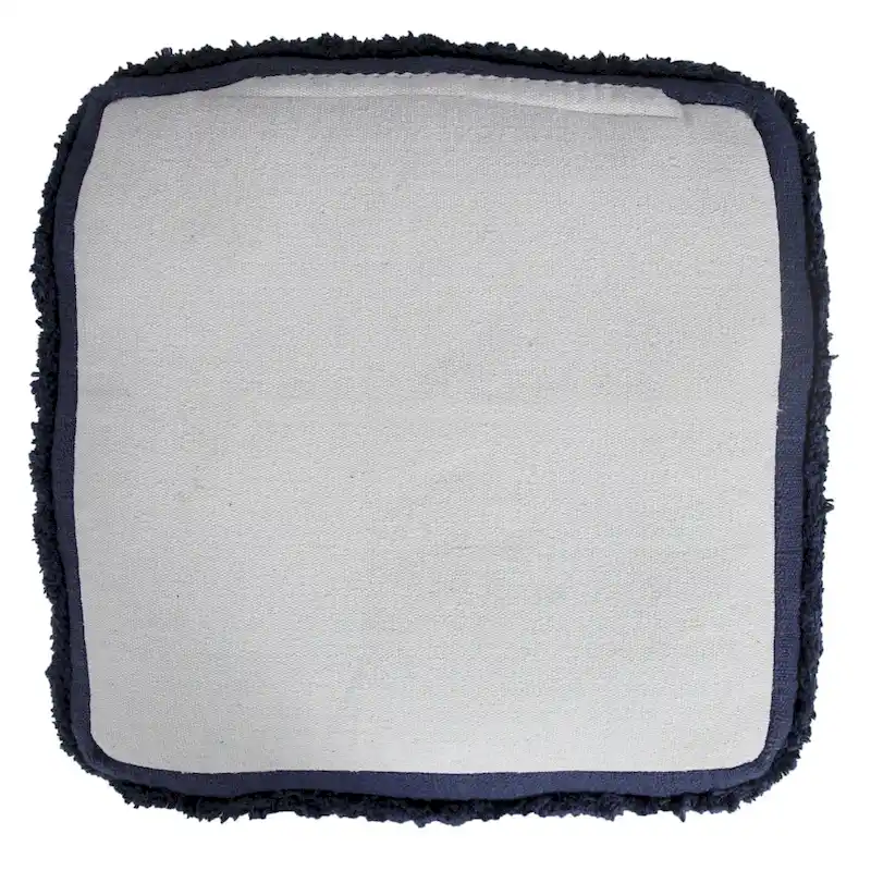 Sevita Solid Textured Stripe Pouf Ottoman