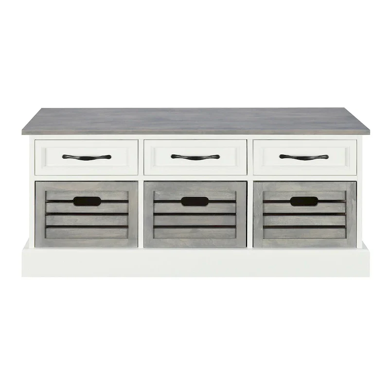 Paola Traditional Wood Cabinet with Baskets