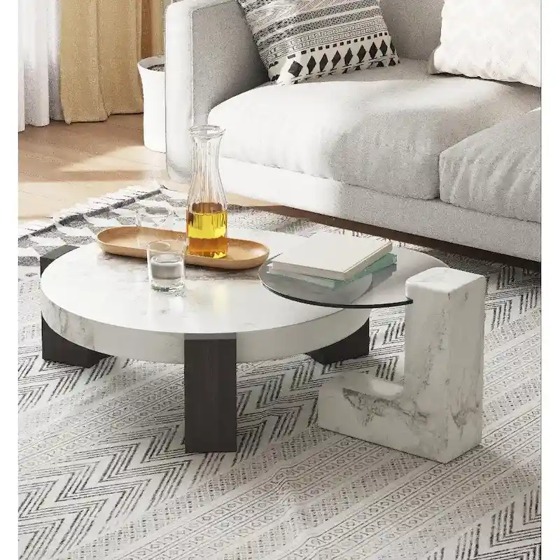 Set of 2 Round Nesting Coffee Table Set